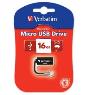 VERBATIM Store'n' Go Micro USB Drive Black 16GB