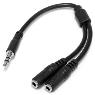 STARTECH Slim Stereo Y Cable 3.5 to 2x 3.5mm